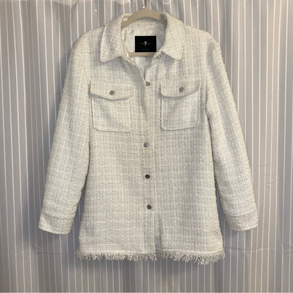 7 For All Mankind Jackets & Blazers - 7 for all Mankind White Tweed Jacket